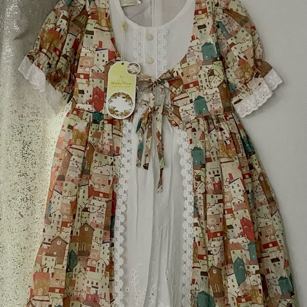 Colorful House Print Dress